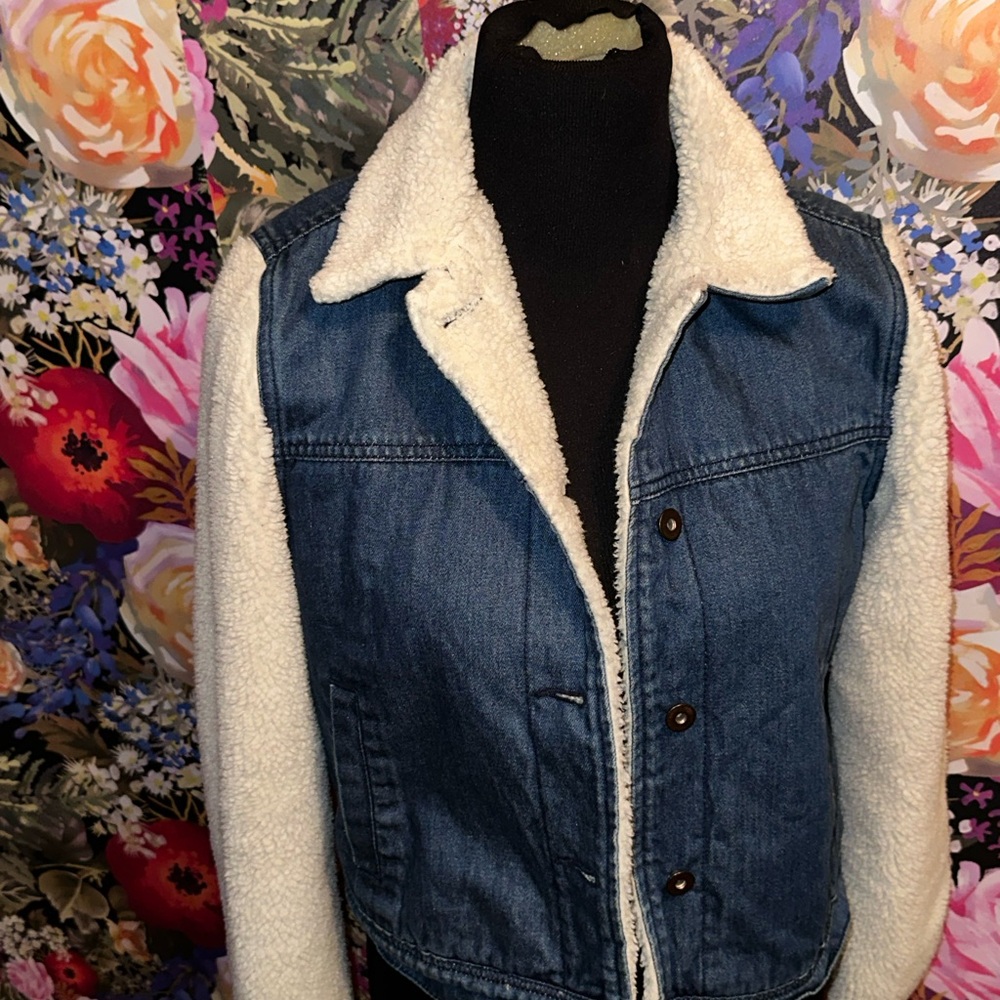 Denim Sherpa-Lined Jacket